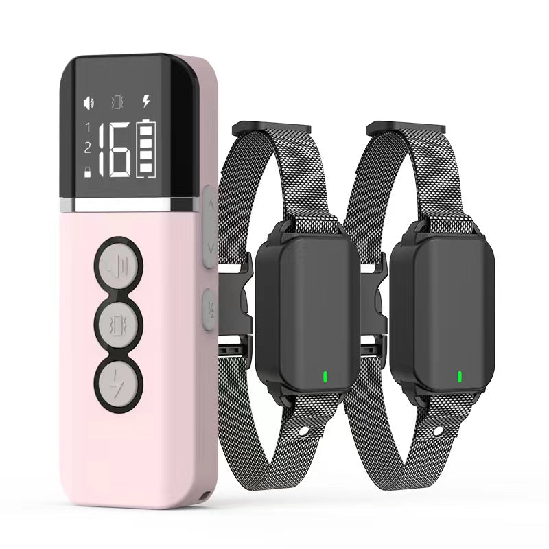 Electric Shock & Anti-Bark Collar for Dogs - Rechargeable, Waterproof, Adjustable Shock & Vibration, 1640ft Range, Dual-Channel Remote