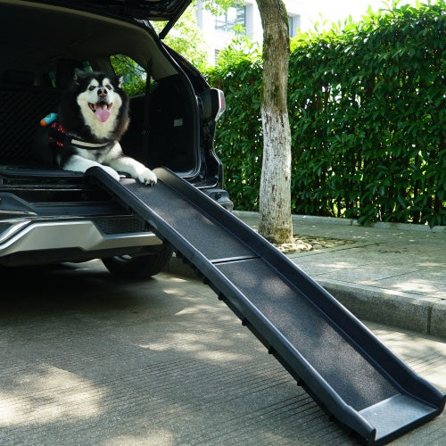 Foldable Dog Ramp for Car, SUV & Truck – Portable Non-Slip Pet Ladder for Large Dogs (Black)