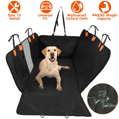 Dog Car Seat Protector with Zipper Mesh Window and Storage Bags – Waterproof  for Cars, Trucks, and SUV