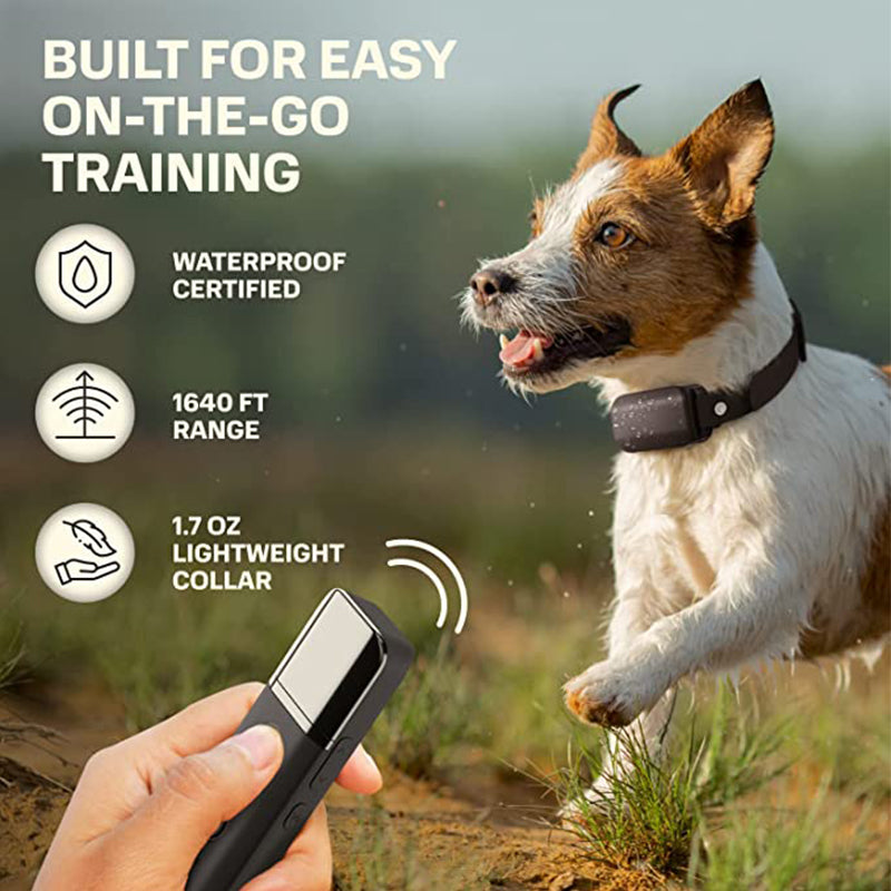 Electric Shock & Anti-Bark Collar for Dogs - Rechargeable, Waterproof, Adjustable Shock & Vibration, 1640ft Range, Dual-Channel Remote