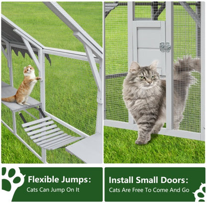Outdoor Cat Room Cat Fence 110 Large Kitten Play Fence With Platform